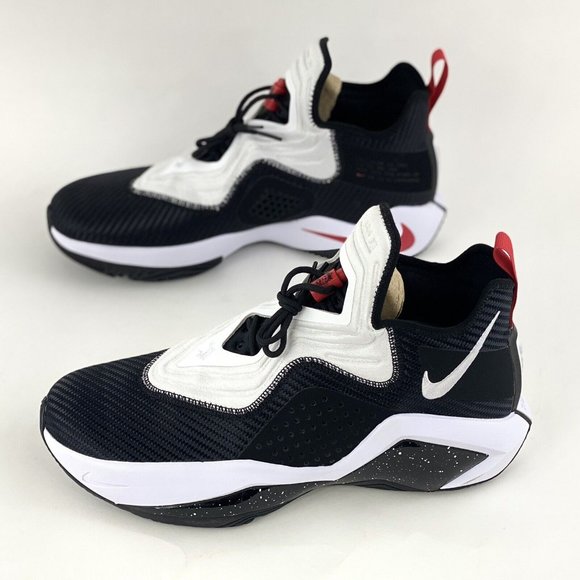 Nike LeBron Soldier 14 Black White Men's Basketball Shoes Red XIV CK6024 002 - Picture 3 of 12